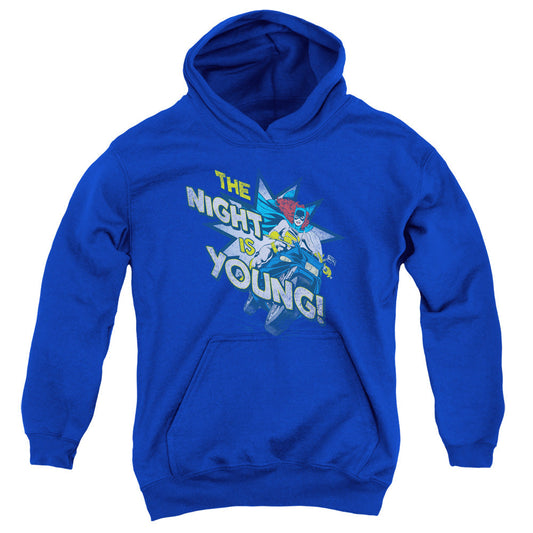 DC Comics the Night is Young Kids Youth Hoodie Royal Officially Licensed