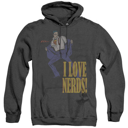 Dc I Love Nerds Mens Heather Hoodie Black Officially Licensed