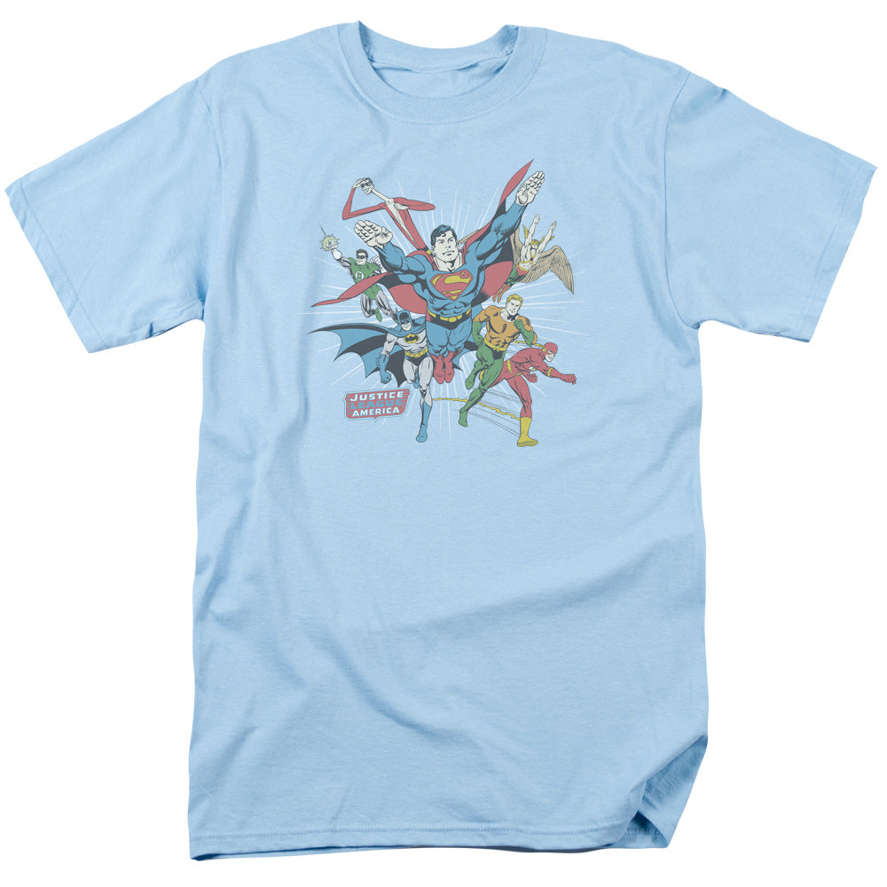 Dc Lead The Charge Mens T Shirt Light Blue Officially Licensed