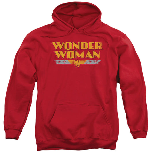 DC Comics Wonder Woman Logo Mens Hoodie Red Officially Licensed