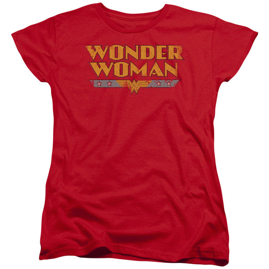 DC Comics Wonder Woman Logo Womens T Shirt Red Officially Licensed