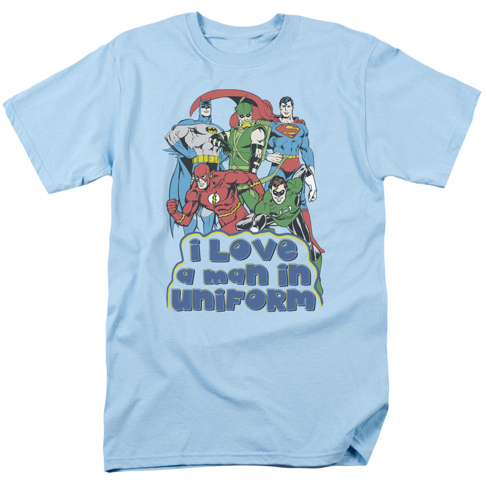 Dc I Love A Man In Uniform Mens T Shirt Light Blue Officially Licensed