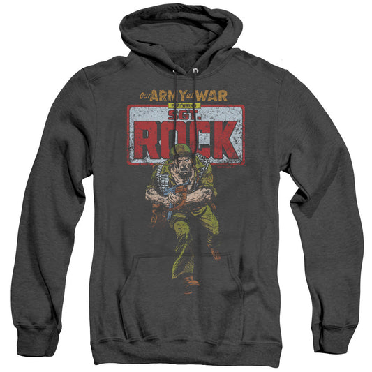 DC Comics Sgt Rock Heather Mens Hoodie Black Officially Licensed