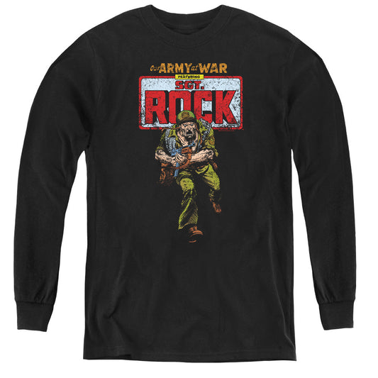 DC Comics Sgt Rock Long Sleeve Kids Youth T Shirt Black Officially Licensed