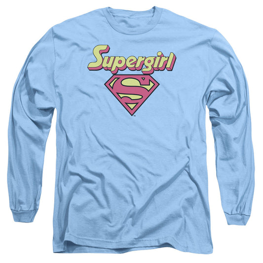 DC Comics Im a Supergirl Mens Long Sleeve Shirt Carolina Blue Officially Licensed