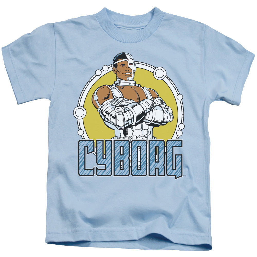 DC Comics Cyborg Juvenile Kids Youth T Shirt Carolina Blue Officially Licensed