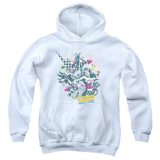 DC Comics Power Trio Kids Youth Hoodie White Officially Licensed