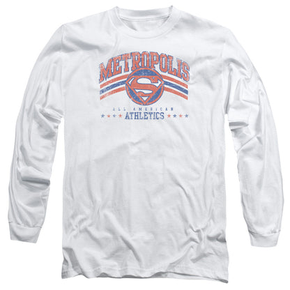 Dc Metropolis Athletics Mens Long Sleeve Shirt White Officially Licensed