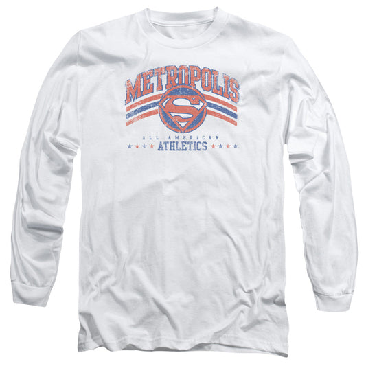 Dc Metropolis Athletics Mens Long Sleeve Shirt White Officially Licensed