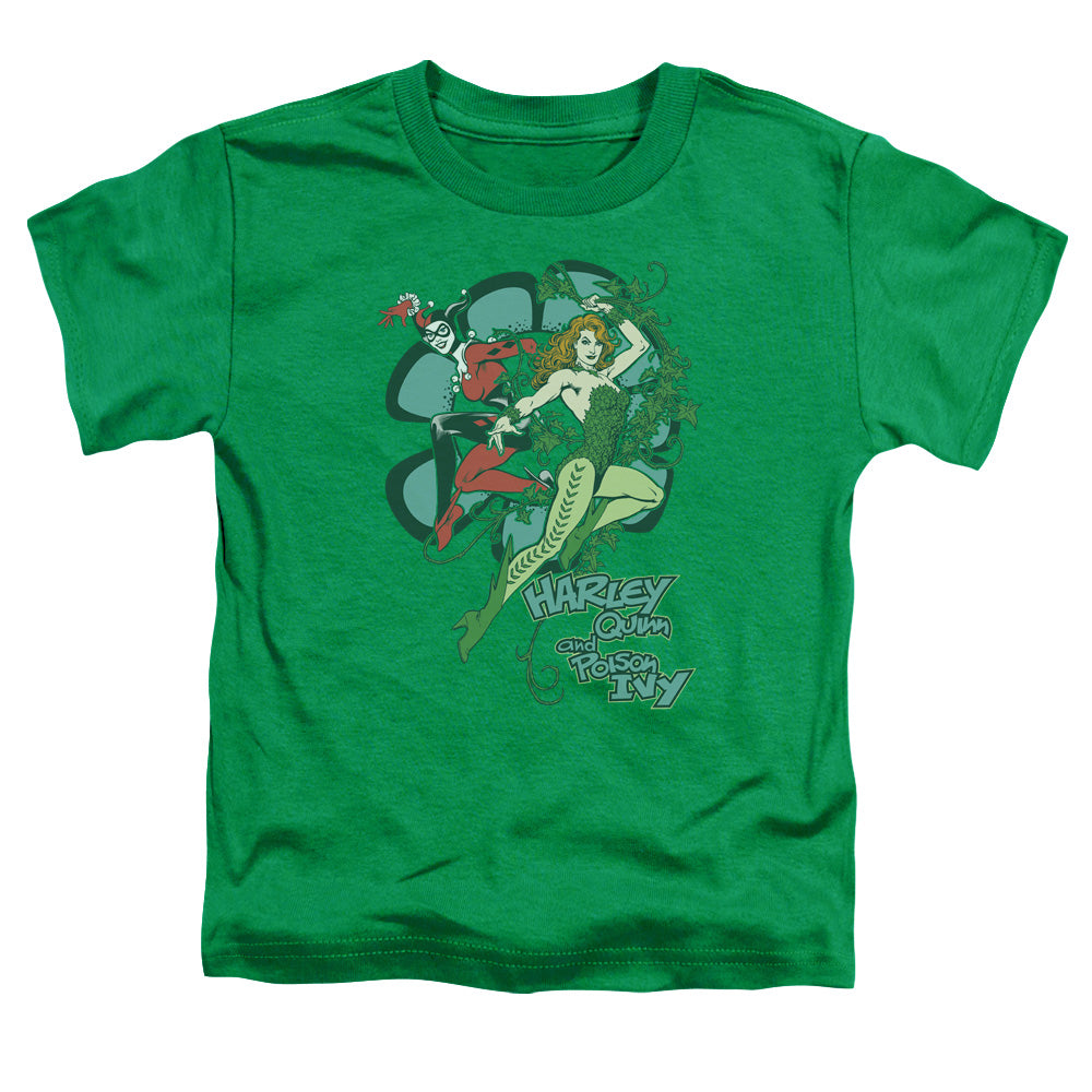 DC Comics Harley and Ivy Toddler Kids Youth T Shirt Kelly Green Officially Licensed