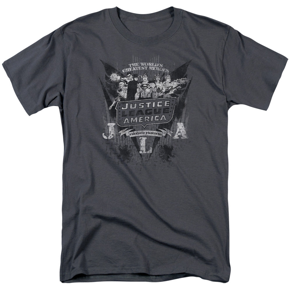 Dc Greatest Heroes Mens T Shirt Charcoal Officially Licensed