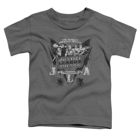 DC Comics Greatest Heroes Toddler Kids Youth T Shirt Charcoal Officially Licensed