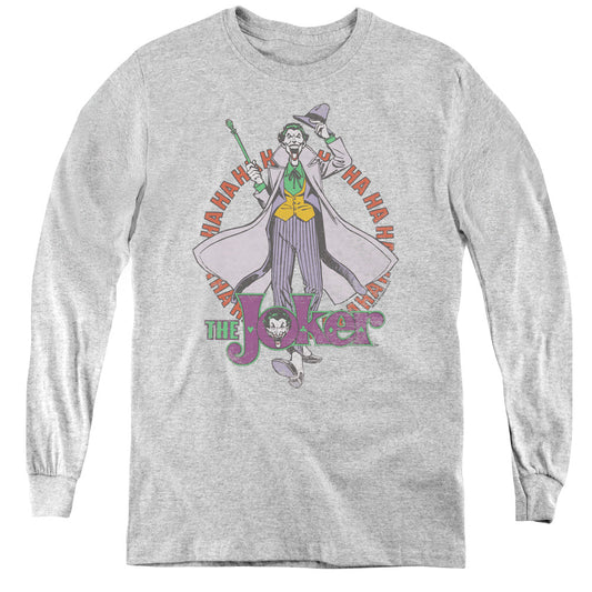 DC Comics Maniacal Long Sleeve Kids Youth T Shirt Athletic Heather Officially Licensed