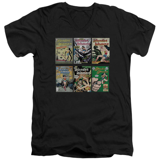 DC Comics Ww Covers Mens Slim Fit V Neck T Shirt Black Officially Licensed