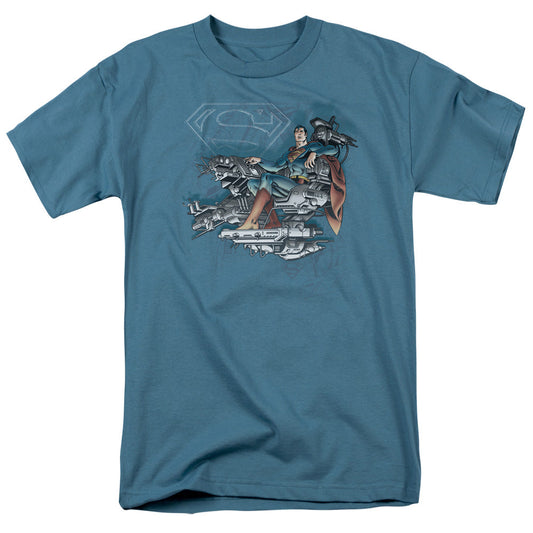 DC Comics Super Mind Mens T Shirt Slate Officially Licensed