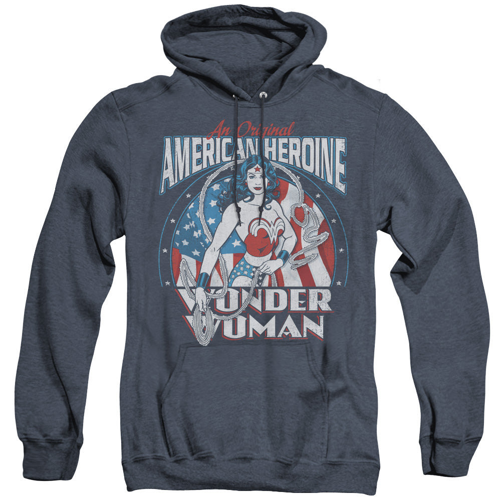 Dc American Heroine Mens Heather Hoodie Navy Officially Licensed
