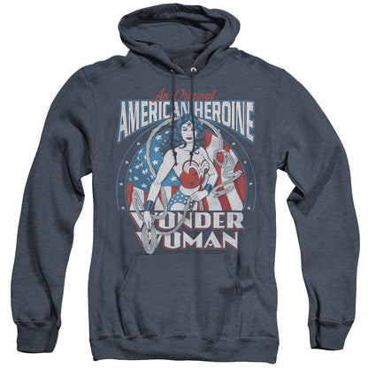 Dc American Heroine Mens Heather Hoodie Navy Officially Licensed