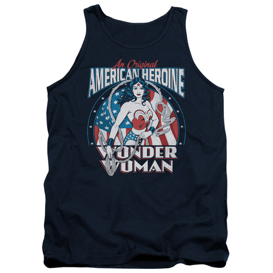 Dc American Heroine Mens Tank Top Shirt Navy Officially Licensed