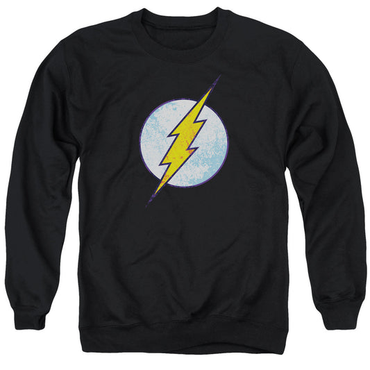 Dc Flash Flash Neon Distress Logo Mens Crewneck Sweatshirt Black Officially Licensed