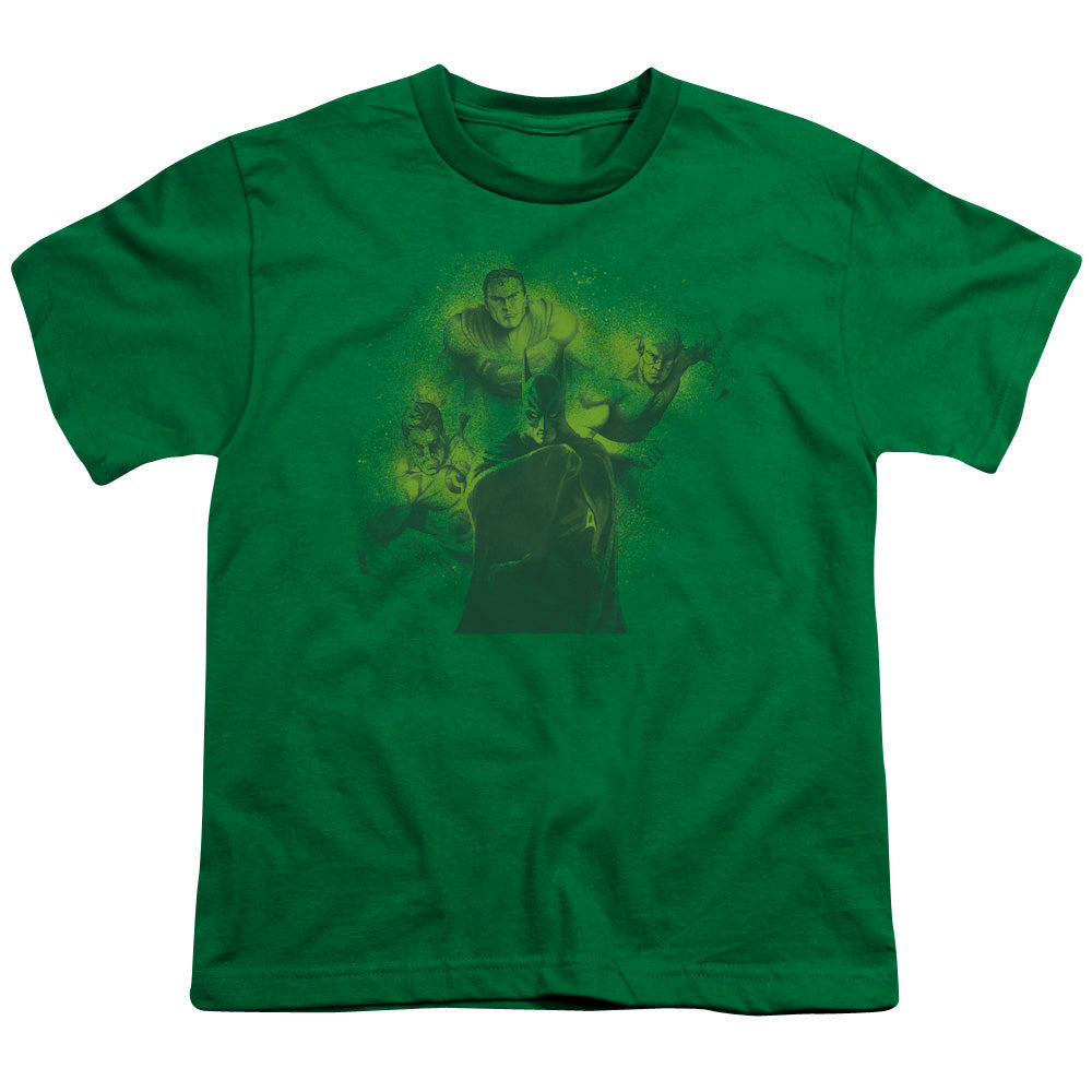 DC Comics Spray Sketch League Kids Youth T Shirt Kelly Green Officially Licensed