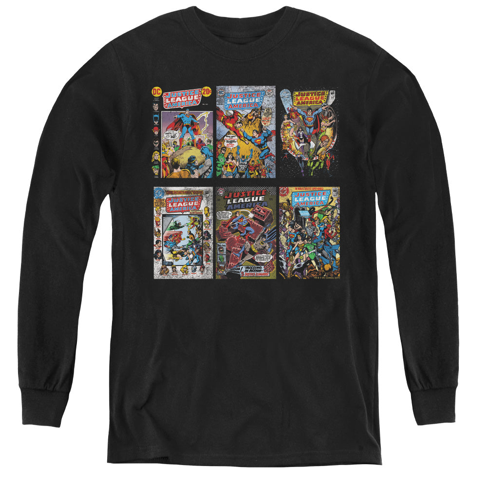 DC Comics DC Comics Covers Long Sleeve Kids Youth T Shirt Black Officially Licensed