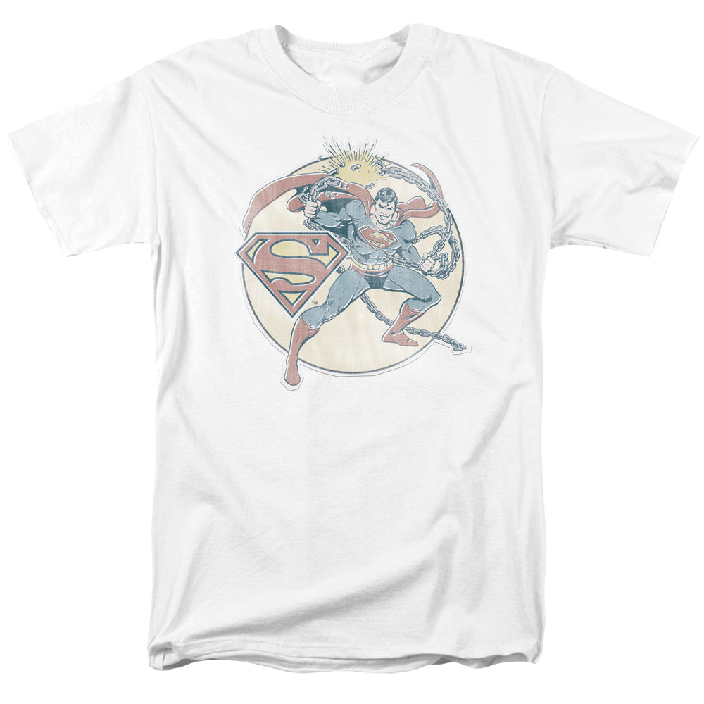 Dco Retro Superman Iron On Mens T Shirt White Officially Licensed