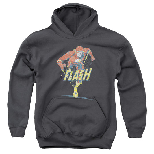 DC Comics Flash Desaturated Flash Kids Youth Hoodie Charcoal Officially Licensed