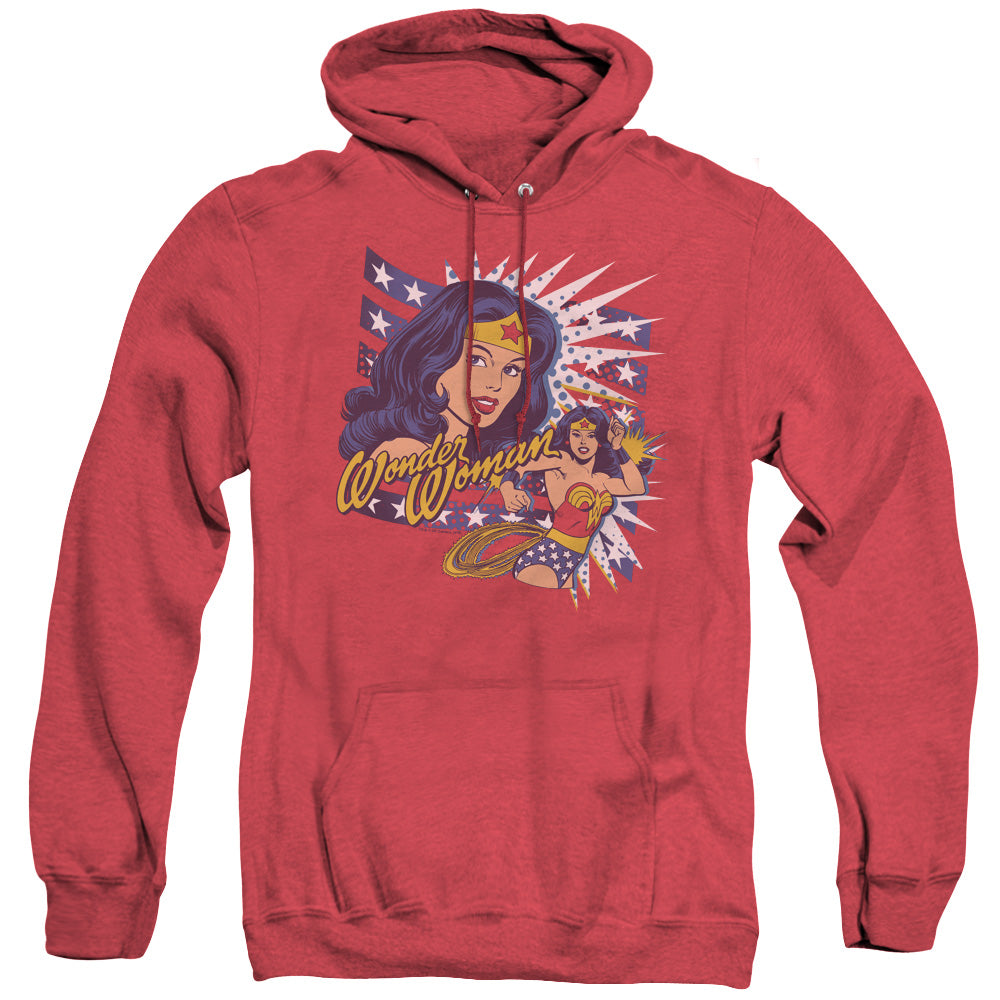 Dco Pop Art Wonder Heather Mens Hoodie Red Officially Licensed