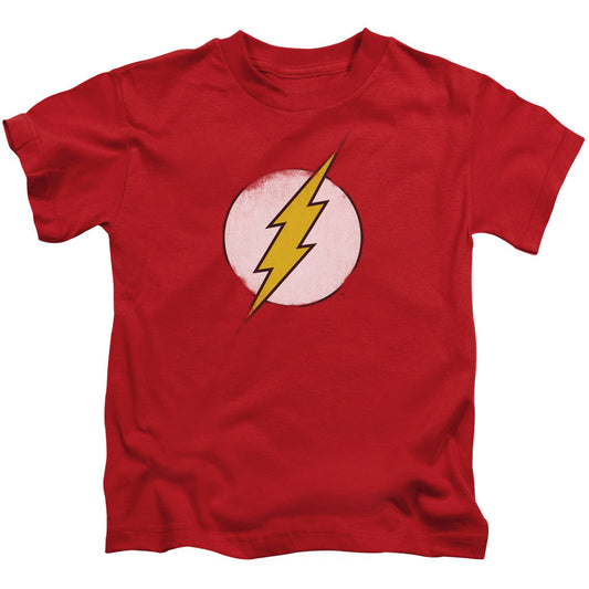 DC Comics Flash Rough Flash Logo Juvenile Kids Youth T Shirt Red Officially Licensed