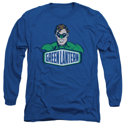 Dco Green Lantern Sign Mens Long Sleeve Shirt Royal Blue Officially Licensed