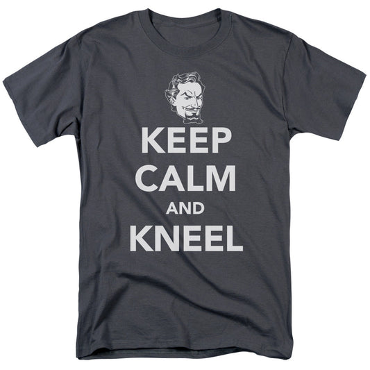 Dc Keep Calm And Kneel Mens T Shirt Charcoal Officially Licensed