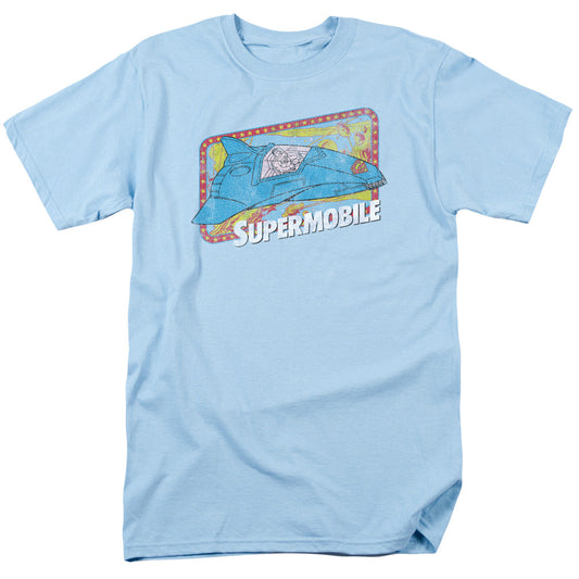 Dc Supermobile Mens T Shirt Light Blue Officially Licensed