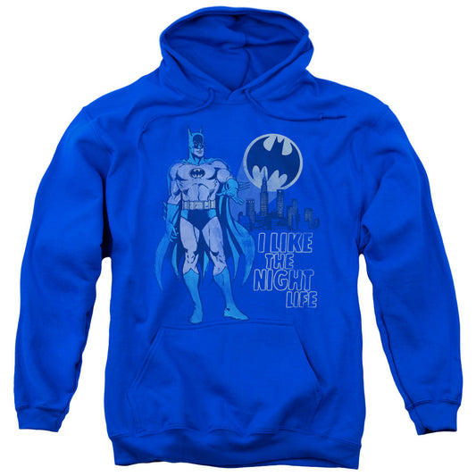 DC Comics Night Life Mens Hoodie Royal Blue Officially Licensed