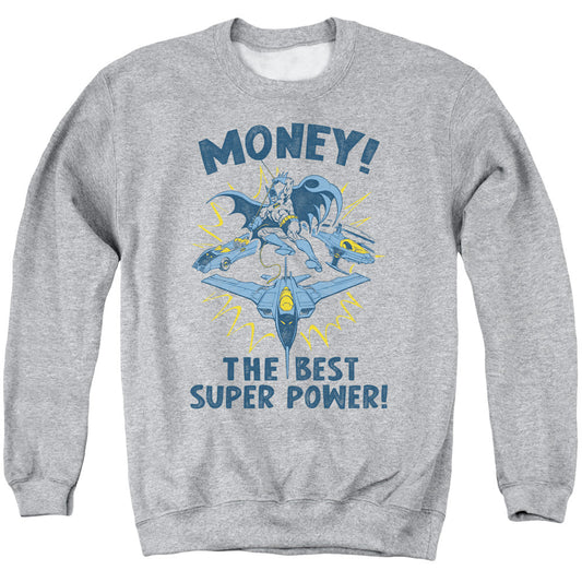 DC Comics Money Mens Crewneck Sweatshirt Athletic Heather Officially Licensed