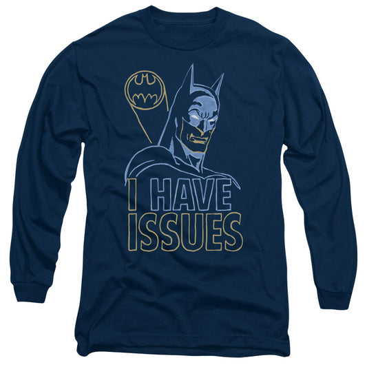 DC Comics Issues Mens Long Sleeve Shirt Navy Blue Officially Licensed