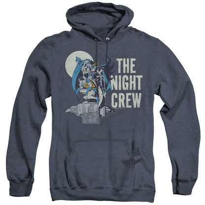 Dc Night Crew Mens Heather Hoodie Navy Officially Licensed