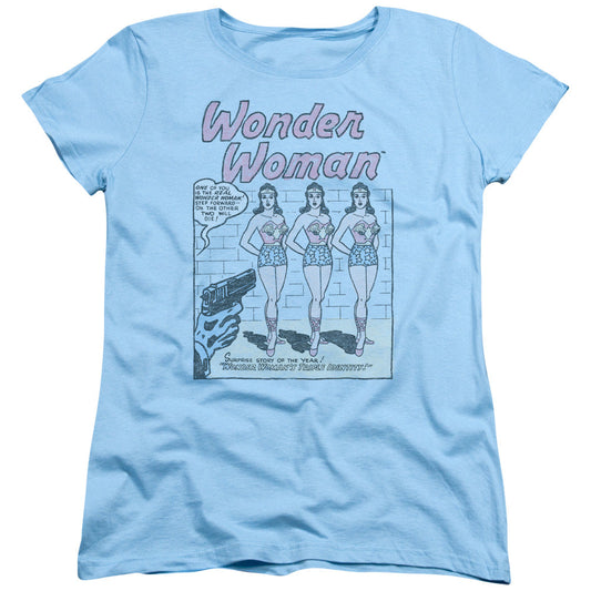 DC Comics Multiple Ww Womens T Shirt Light Blue Officially Licensed