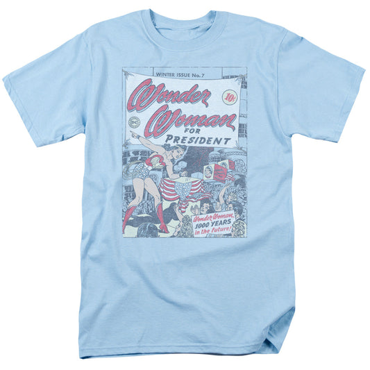 DC Comics Ww for President Mens T Shirt Light Blue Officially Licensed