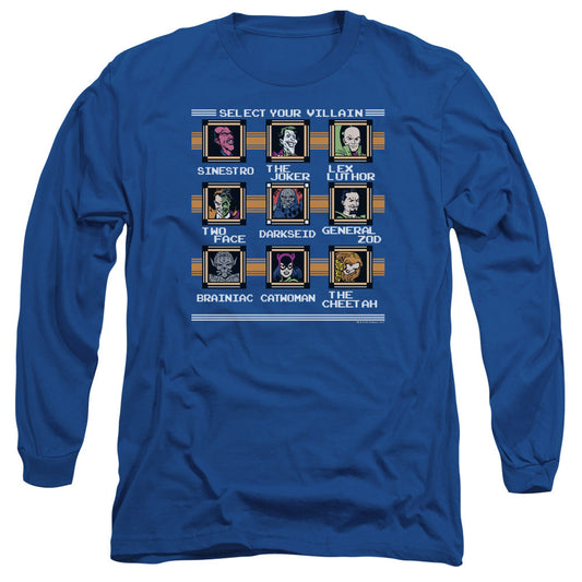 Dc Stage Select Mens Long Sleeve Shirt Royal Blue Officially Licensed
