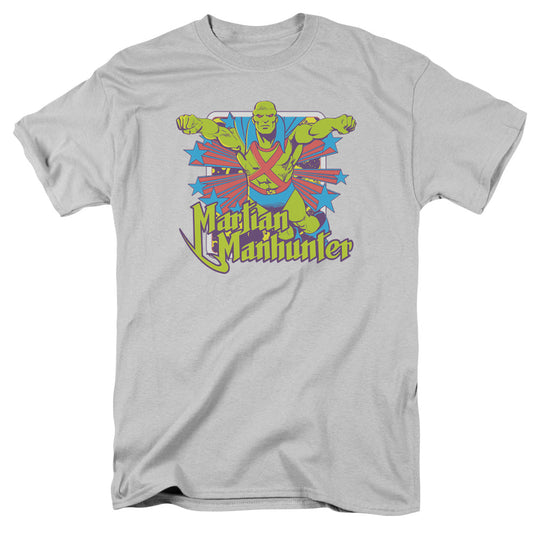 Dc Manhunter Stars Mens T Shirt Silver Officially Licensed