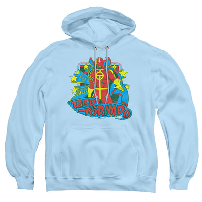 Dc Red Tornado Stars Mens Hoodie Light Blue Officially Licensed