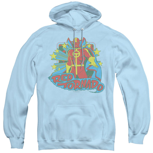 DC Comics Red Tornado Stars Mens Hoodie Light Blue Officially Licensed