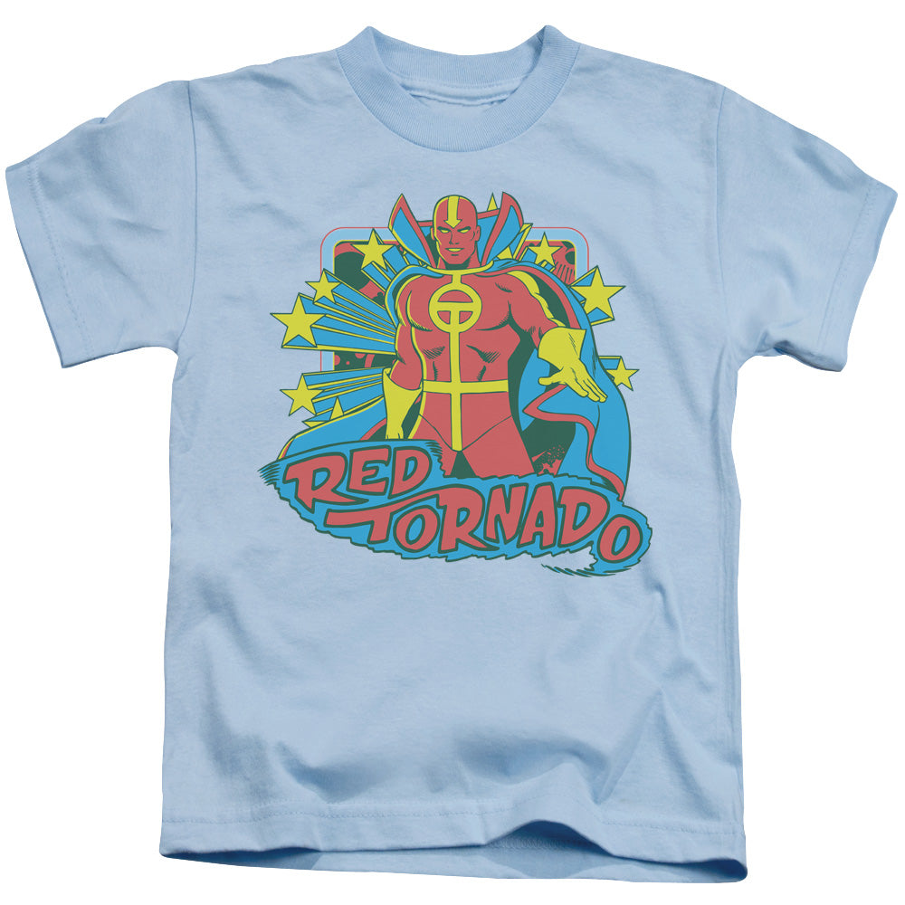 DC Comics Red Tornado Stars Juvenile Kids Youth T Shirt Light Blue Officially Licensed