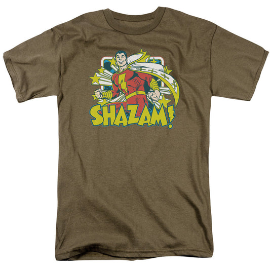 DC Comics Shazam Stars Mens T Shirt Safari Green Officially Licensed