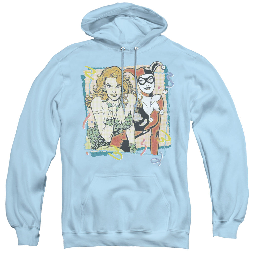 DC Comics Totally Harvey & Ivy Mens Hoodie Light Blue Officially Licensed