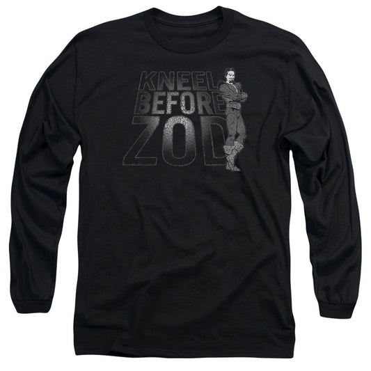 DC Comics Kneel Zod Mens Long Sleeve Shirt Black Officially Licensed