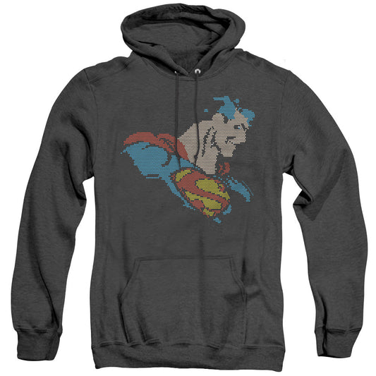 Dc Lite Brite Superman Mens Heather Hoodie Black Officially Licensed