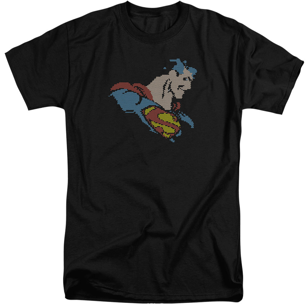 DC Comics Lite Brite Superman Mens Tall T Shirt Adult Tall Black Officially Licensed
