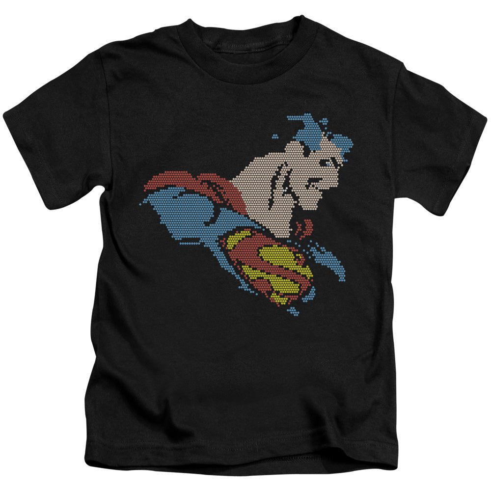 DC Comics Lite Brite Superman Juvenile Kids Youth T Shirt Black Officially Licensed