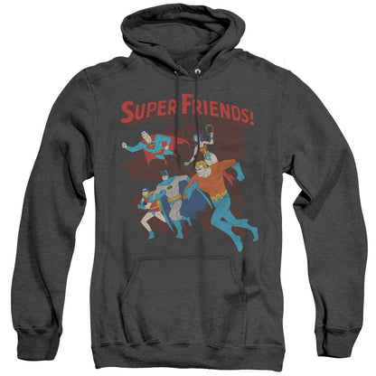 Dc Super Running Mens Heather Hoodie Black Officially Licensed